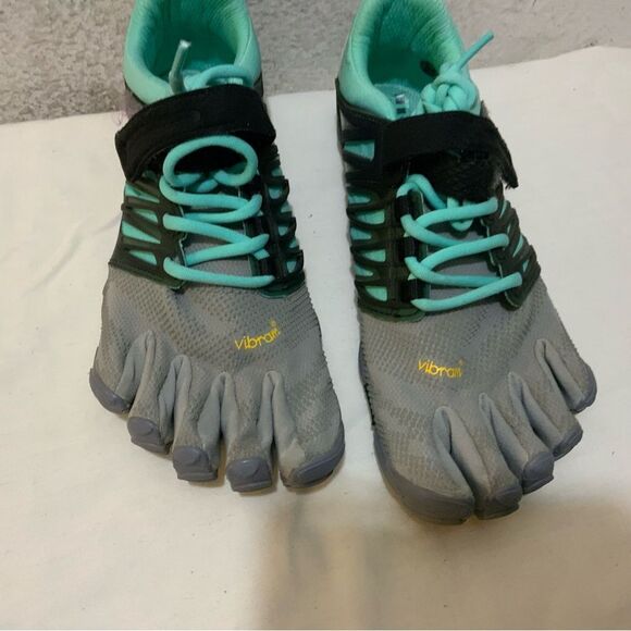Vibram Five Fingers V-Train Cross Trainer Grey/Black/Aqua 18W6601 Wmn Size 7.5-8 - Picture 9 of 12